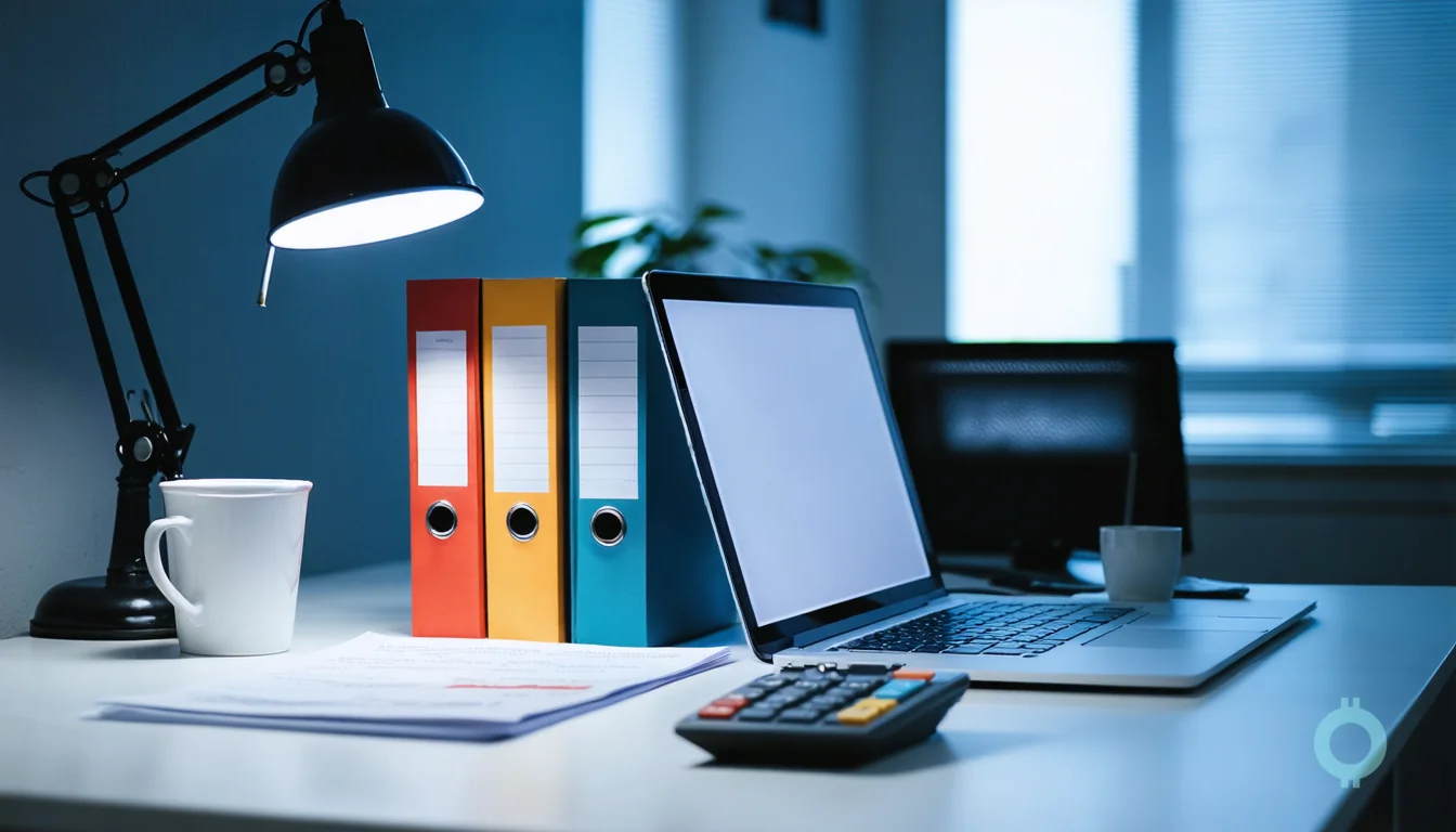 A founder compares filing folders while calculating foreign qualification cost by state.